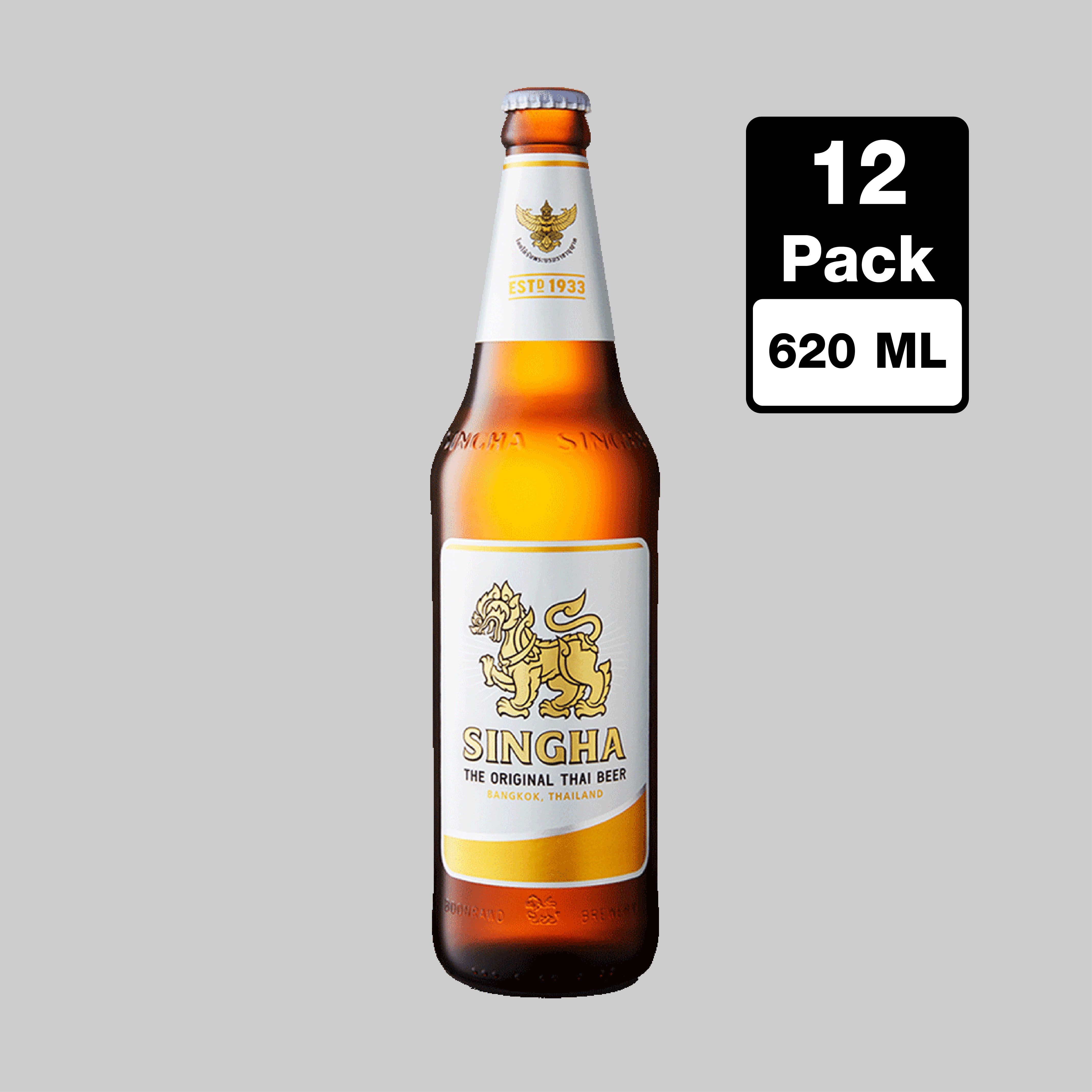 Singha Beer Large Bottle 12x620ml 5.0% | TIME2DRINK